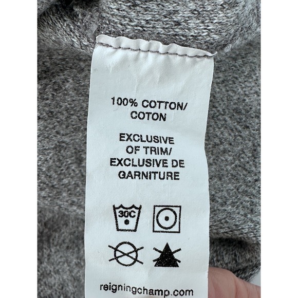 Reigning Champ Sweatshirt Mens XL Marled Gray Terry Crewneck Crest Logo Thick - Picture 6 of 9